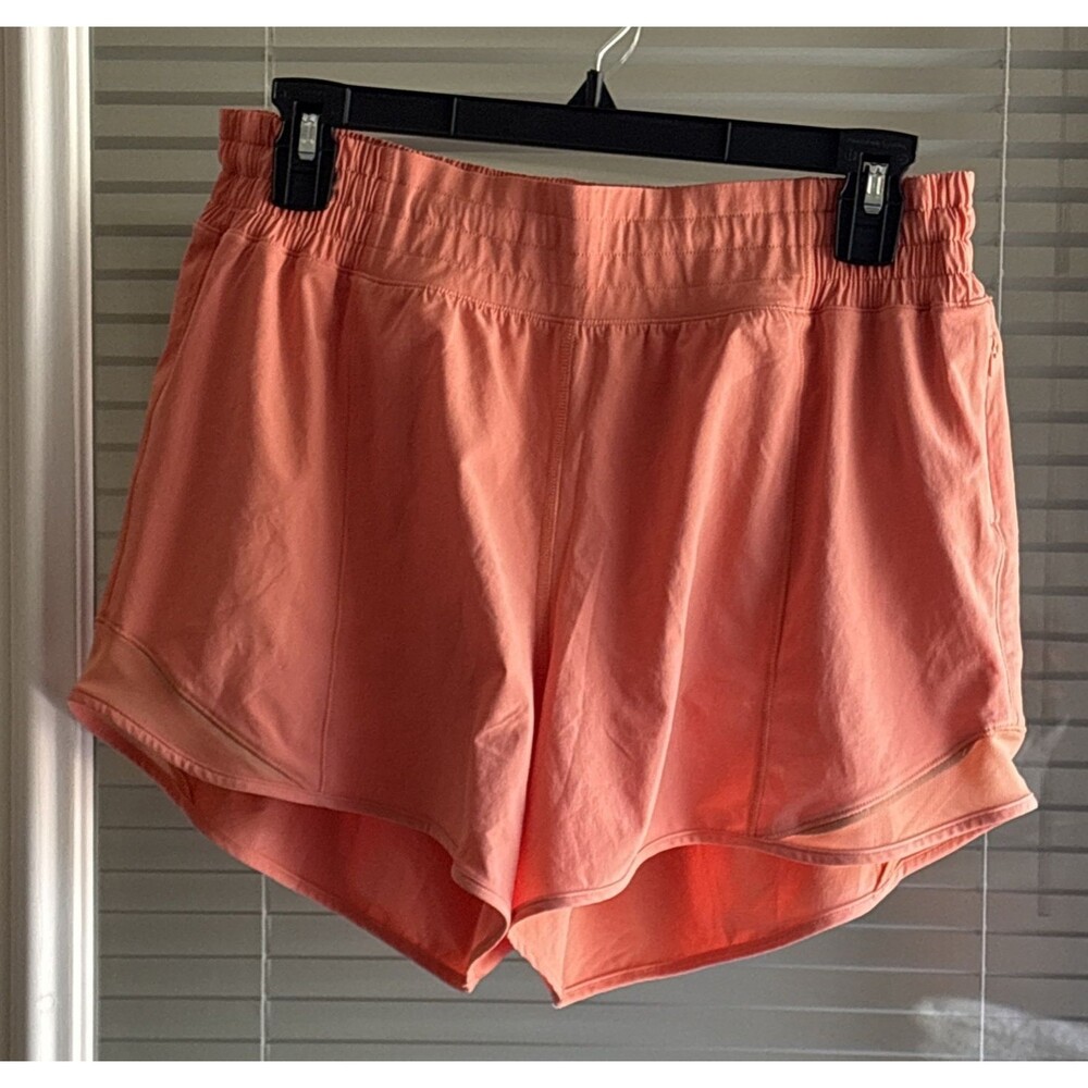 Lululemon Hotty-Hot High Rise Lined Short 4” Coral Size 10 W7AYXT